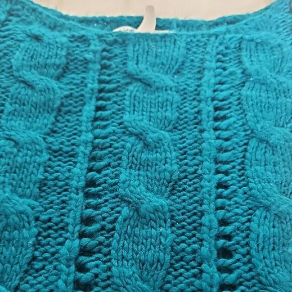 Aeropostale Blue Crew Neck Sweater with Vertical Knit Patterns - Picture 15 of 16